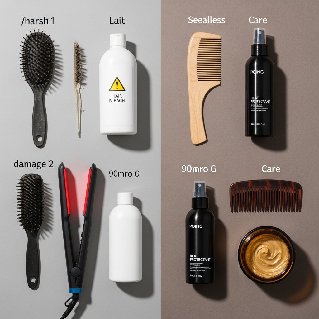 Damaging Vs Healthy Hair Tools Flatlay