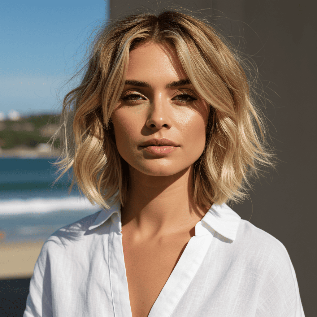 Balayage Blonde Wolf Cut