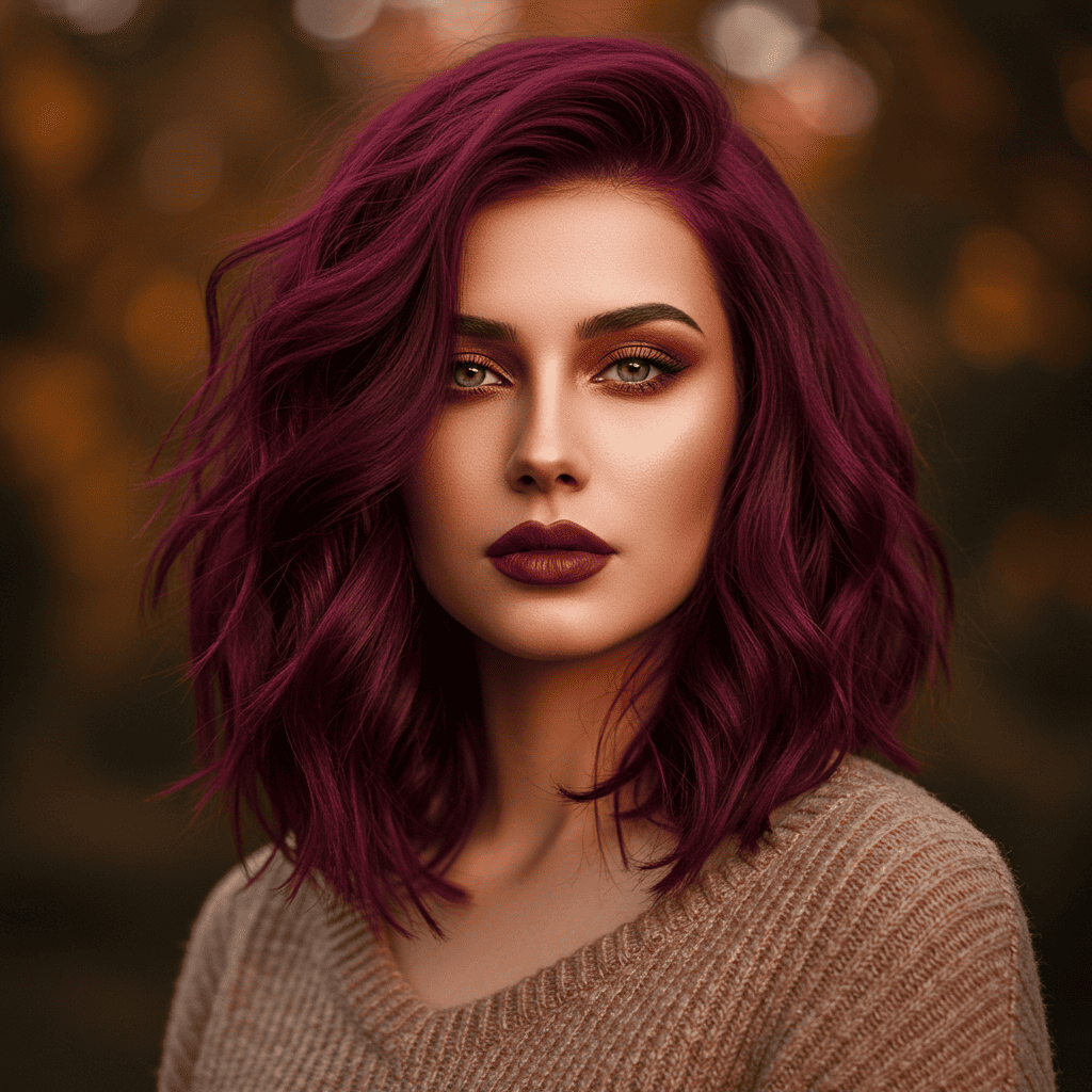 Burgundy Fall Wolf Cut