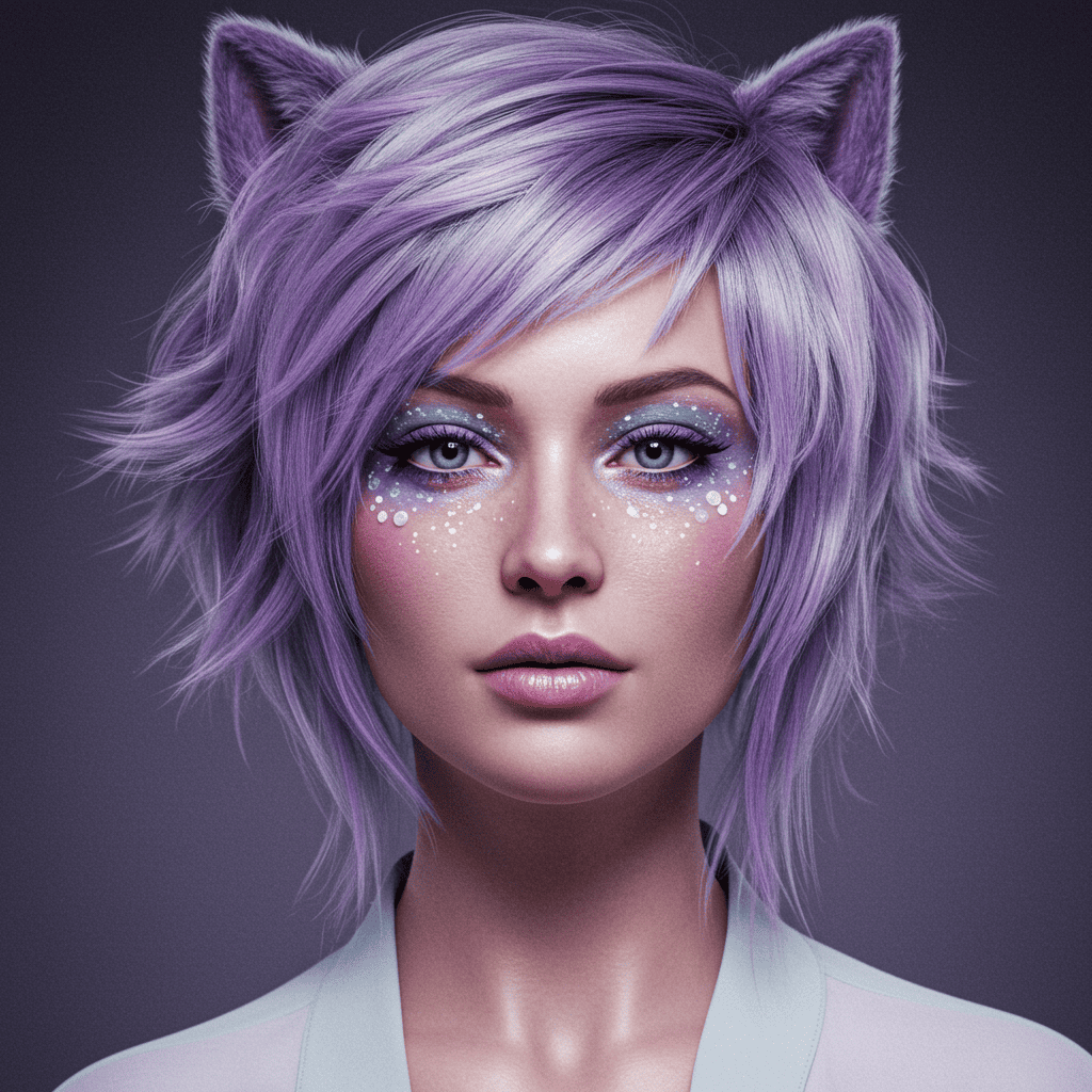 Lavender Grey Wolf Cut