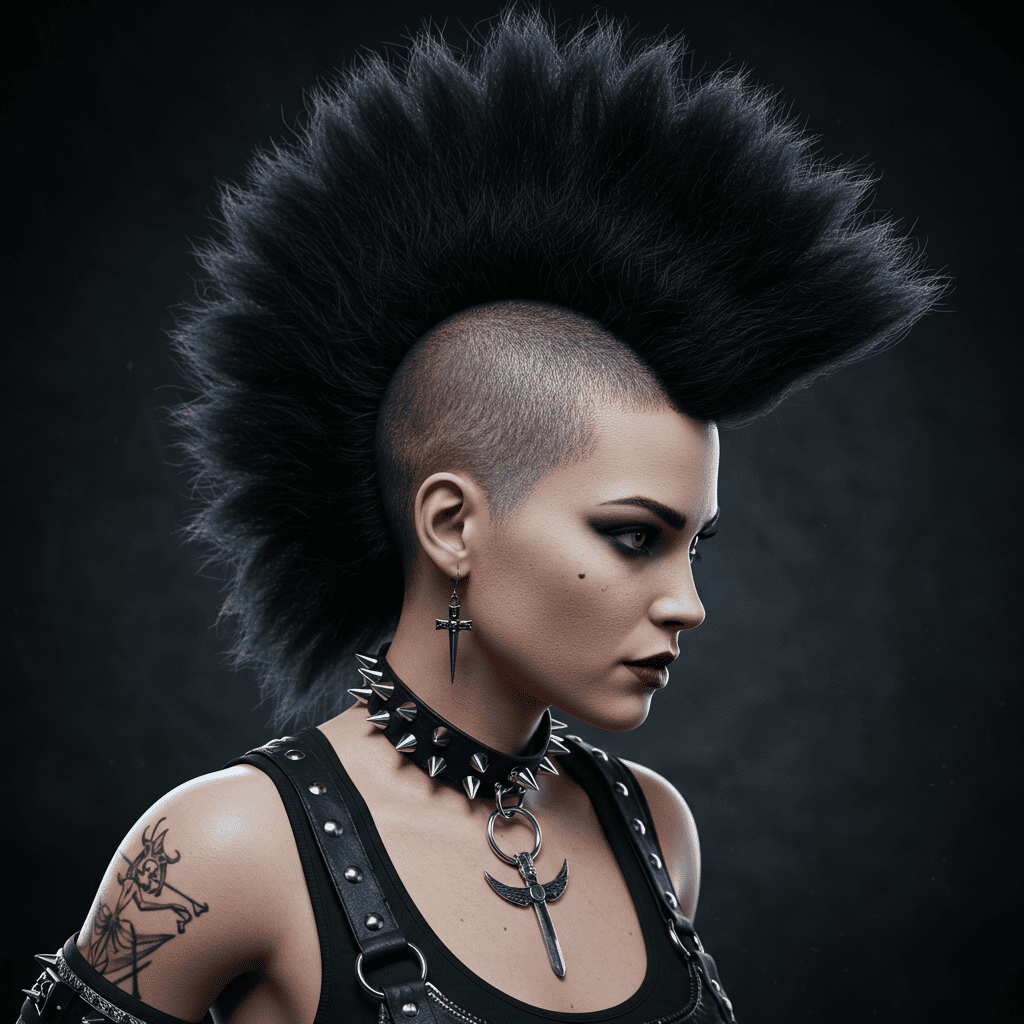 Mohawk Undercut Wolf Cut