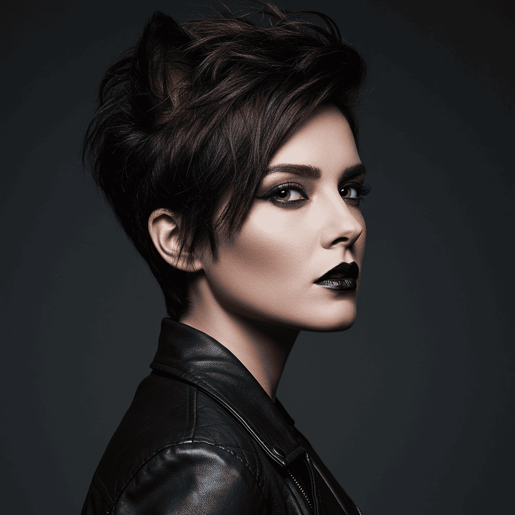 Short Brunette Wolf Cut