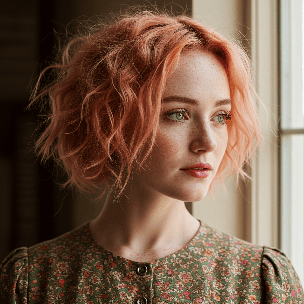 Strawberry Blonde Wolf Cut