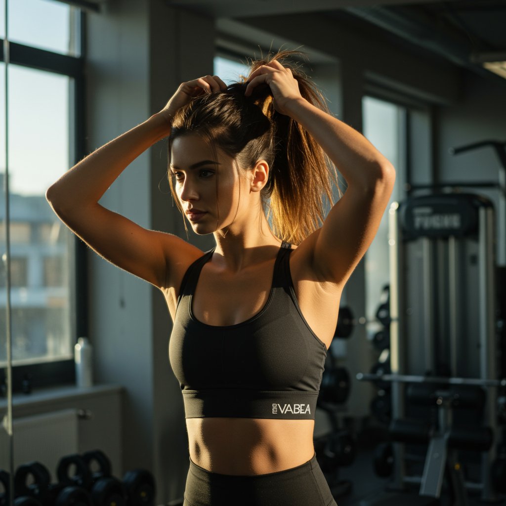 Woman-Preparing-Hair-For-Workout