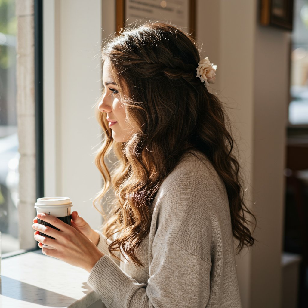 Woman-With-Waterfall-Braid-In-Cafe