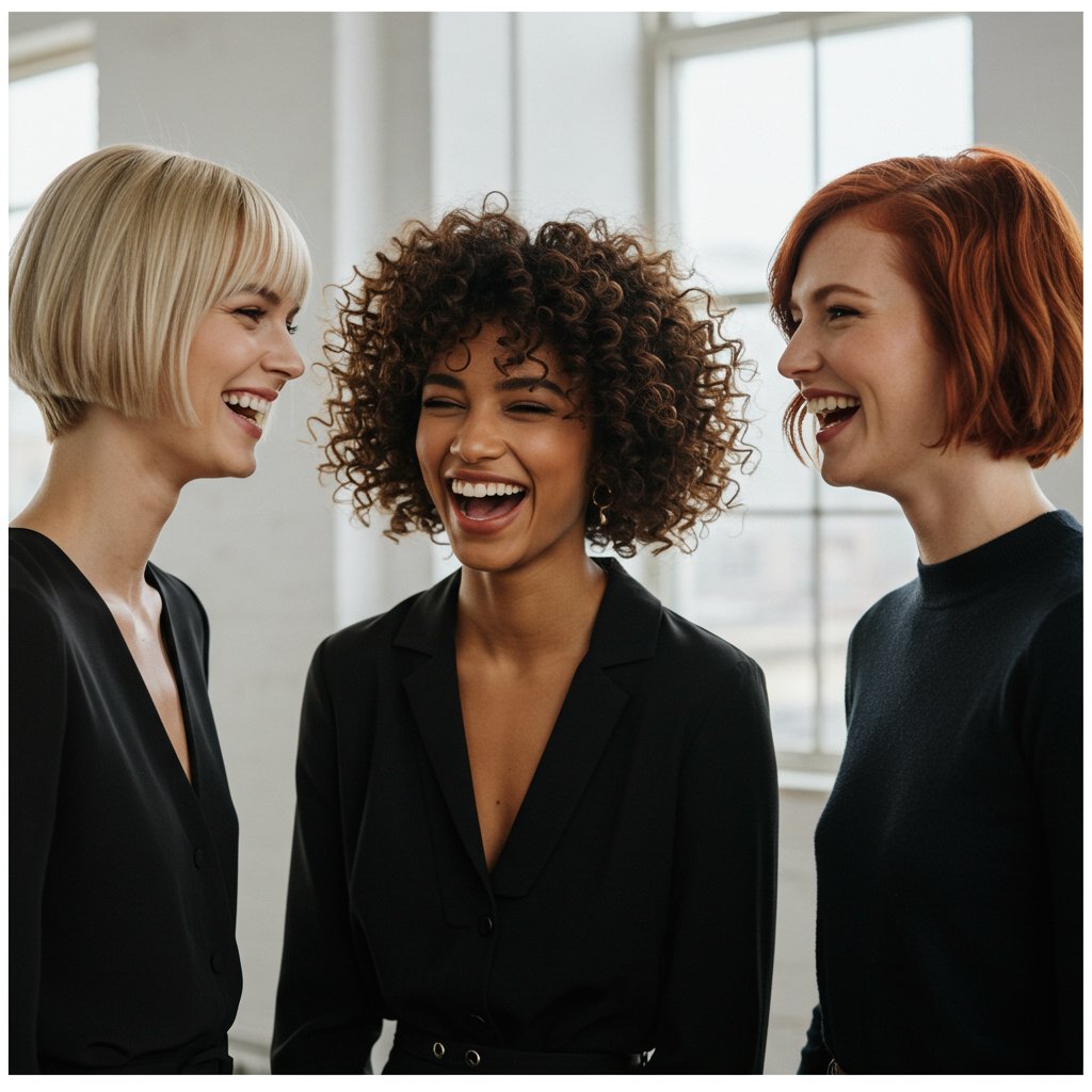Diverse Women With Bob Haircuts