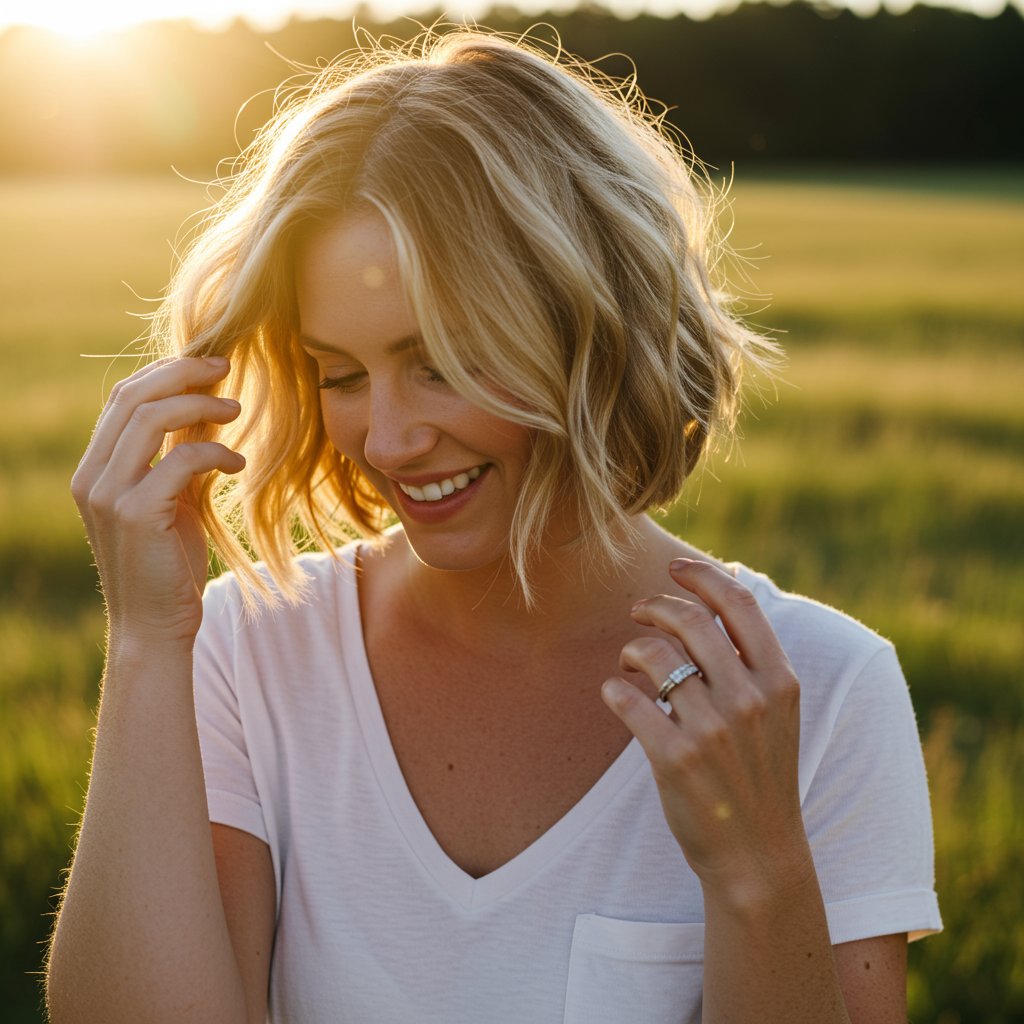 Woman With Wavy Textured Bob
